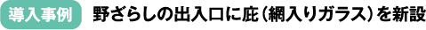 導入事例：野ざらしの出入口に庇（網入りガラス）を新設